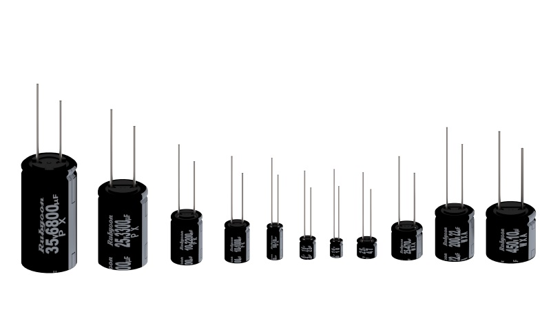 Capacitors of different shapes and sizes